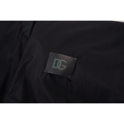 Dolce & Gabbana Black Nylon Logo Bomber Zipper Jacket Dolce & Gabbana