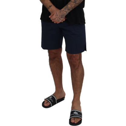 Dolce & Gabbana Blue Chinos Cotton Stretch Casual Shorts Dolce & Gabbana
