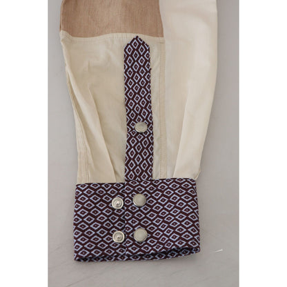 Dolce & Gabbana Multicolor Cotton Patchwork Slim Shirt Dolce & Gabbana