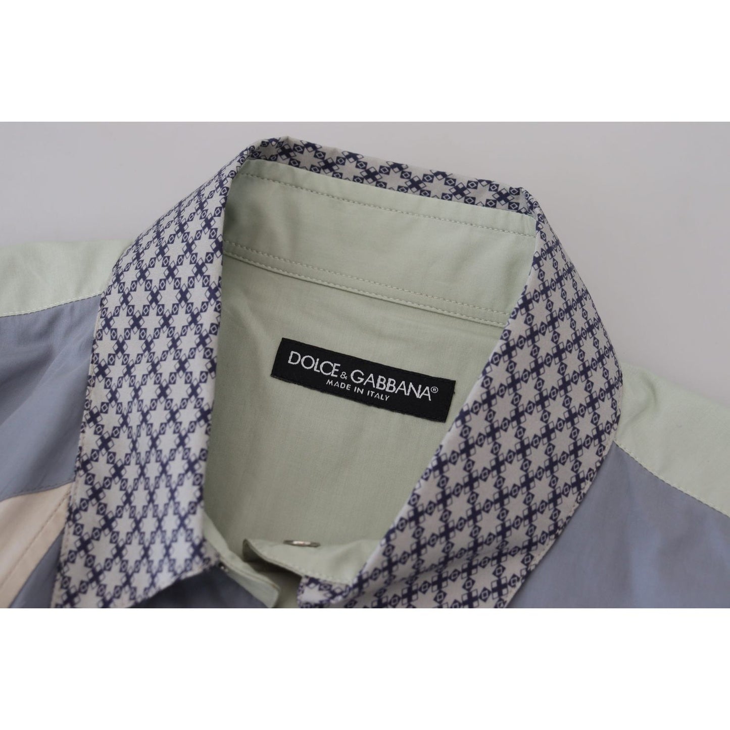 Dolce & Gabbana Multicolor Cotton Patchwork Slim Shirt Dolce & Gabbana