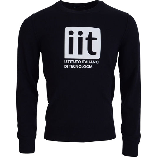 Dolce & Gabbana Blue Cashmere iit Print Pullover Sweater