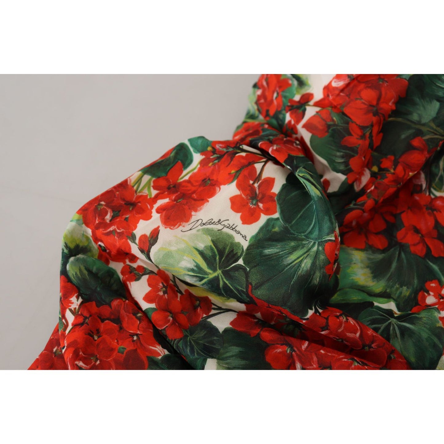 Dolce & Gabbana Multicolor Geranium Silk Sheath Midi Dress Dolce & Gabbana