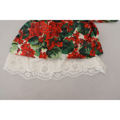 Dolce & Gabbana Multicolor Geranium Silk Sheath Midi Dress Dolce & Gabbana