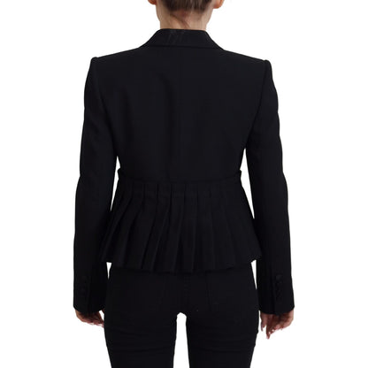 Dolce & Gabbana Black Single Breasted Fit Blazer Wool Jacket Dolce & Gabbana