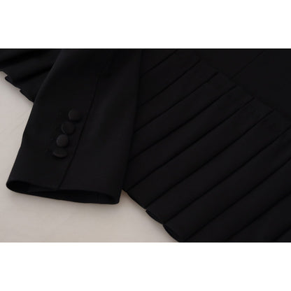 Dolce & Gabbana Black Single Breasted Fit Blazer Wool Jacket Dolce & Gabbana