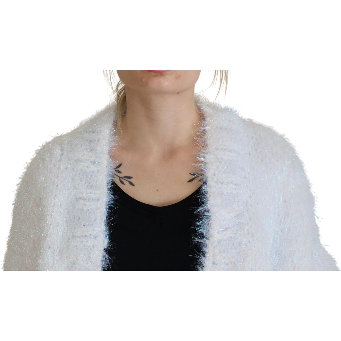 Dolce & Gabbana White Long Sleeves Fringes Cardigan Jacket Dolce & Gabbana