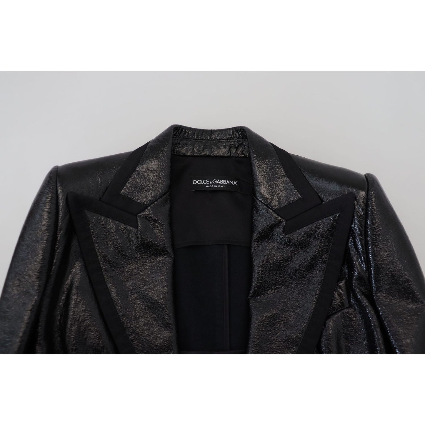 Dolce & Gabbana Black Long Sleeves Crop Blazer Cotton Jacket Dolce & Gabbana