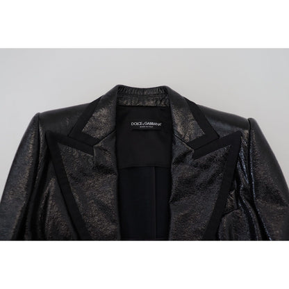 Dolce & Gabbana Black Long Sleeves Crop Blazer Cotton Jacket Dolce & Gabbana