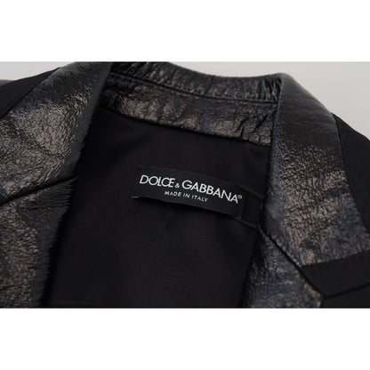 Dolce & Gabbana Black Long Sleeves Crop Blazer Cotton Jacket Dolce & Gabbana
