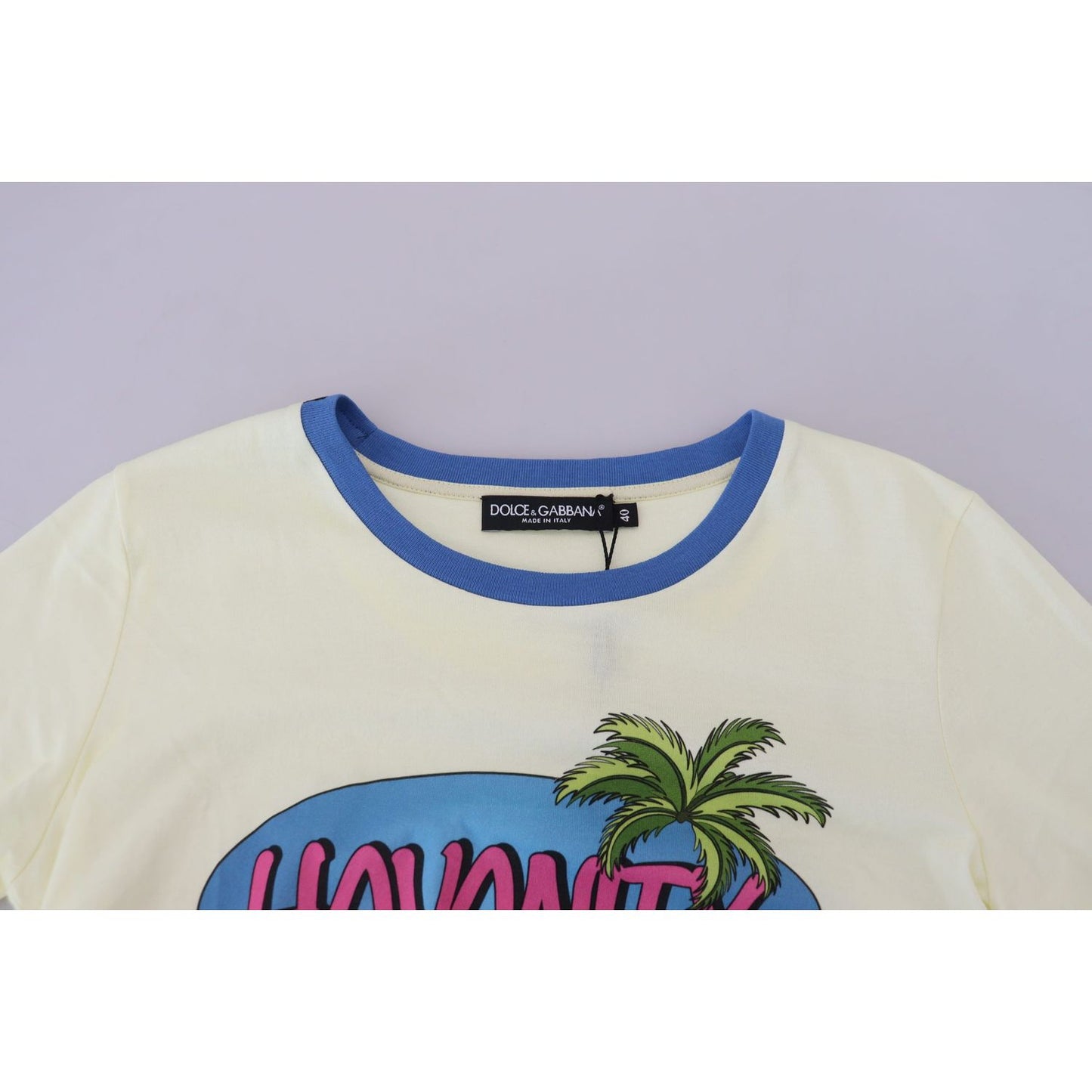 Dolce & Gabbana Yellow Havanity Round Neck Tee Cotton T-shirt Dolce & Gabbana