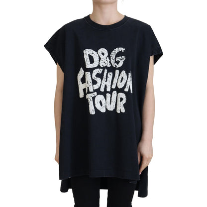 Dolce & Gabbana Black D&G Fashion Round Neck Cotton T-shirt Dolce & Gabbana