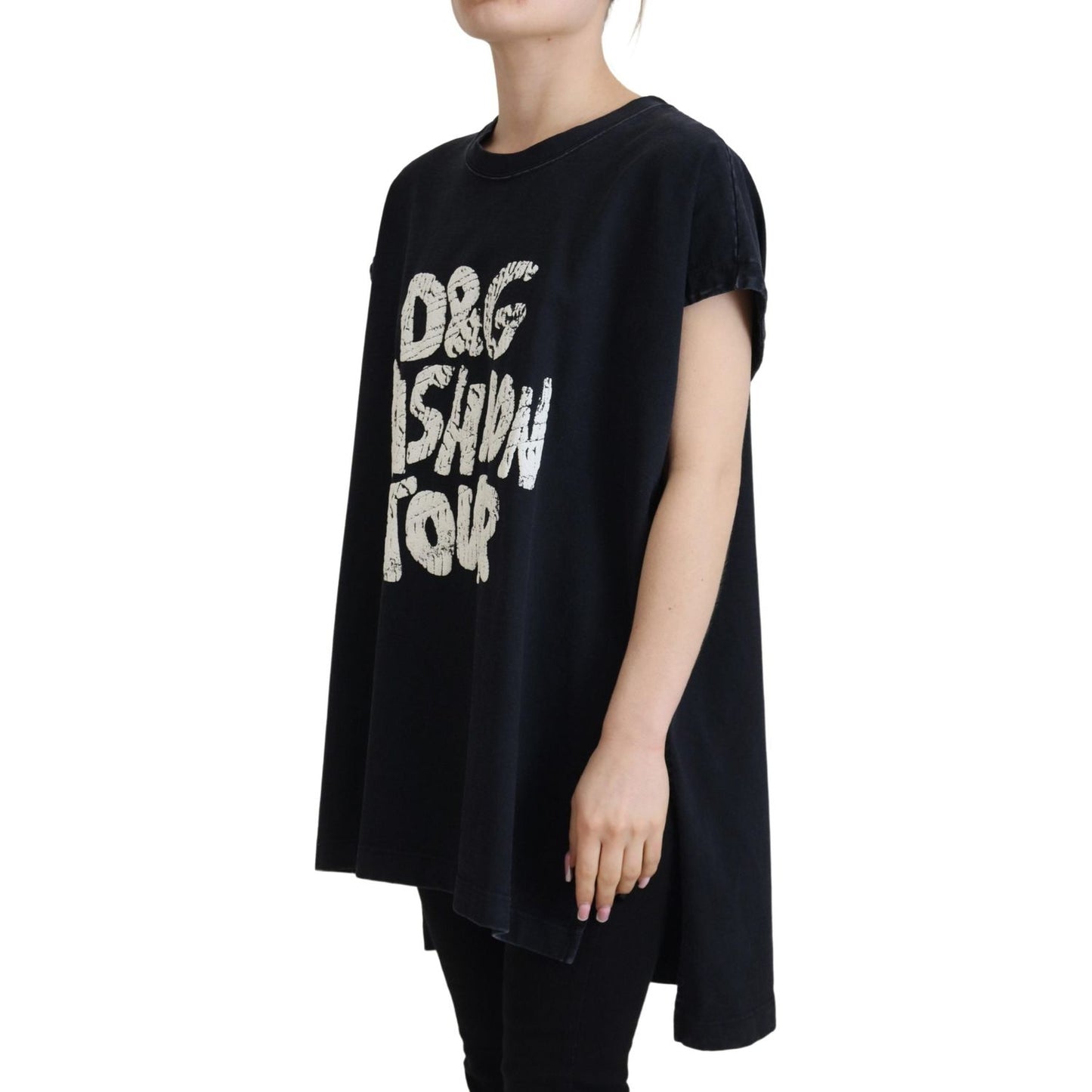Dolce & Gabbana Black D&G Fashion Round Neck Cotton T-shirt Dolce & Gabbana
