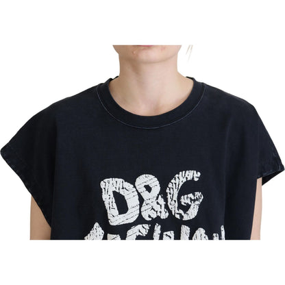 Dolce & Gabbana Black D&G Fashion Round Neck Cotton T-shirt Dolce & Gabbana