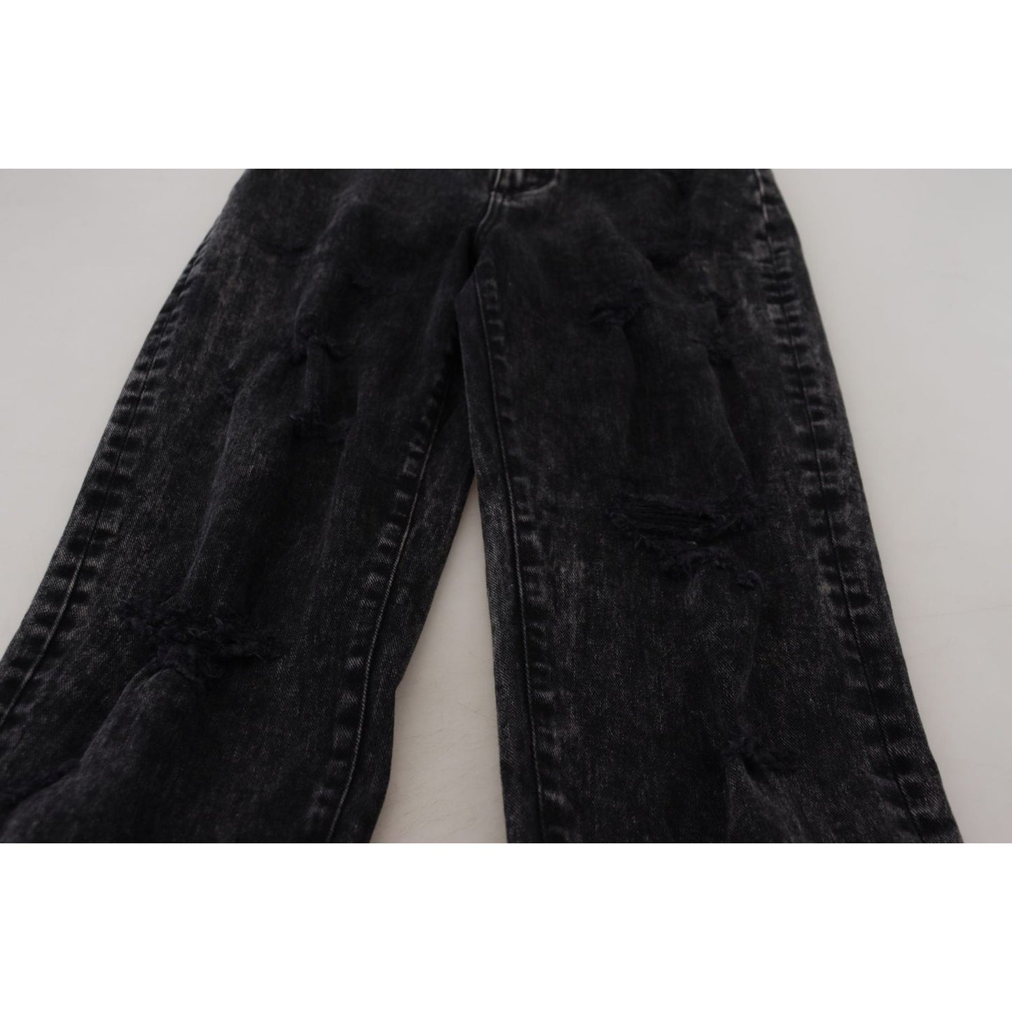 Dolce & Gabbana Black Washed Cotton High Waist Denim Jeans Dolce & Gabbana
