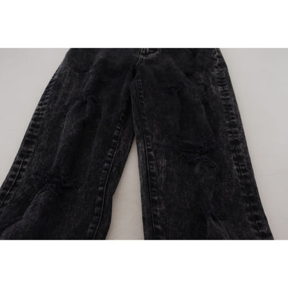 Dolce & Gabbana Black Washed Cotton High Waist Denim Jeans Dolce & Gabbana