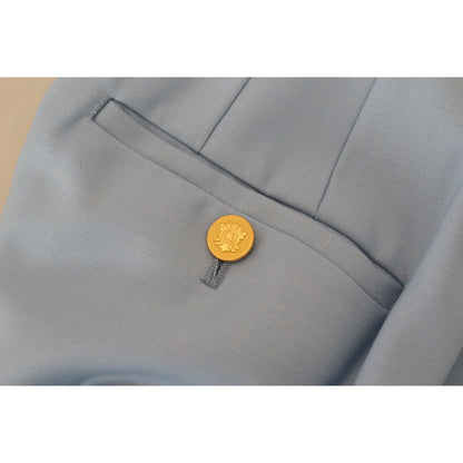 Dolce & Gabbana Light Blue Button Wide Leg Pants Dolce & Gabbana