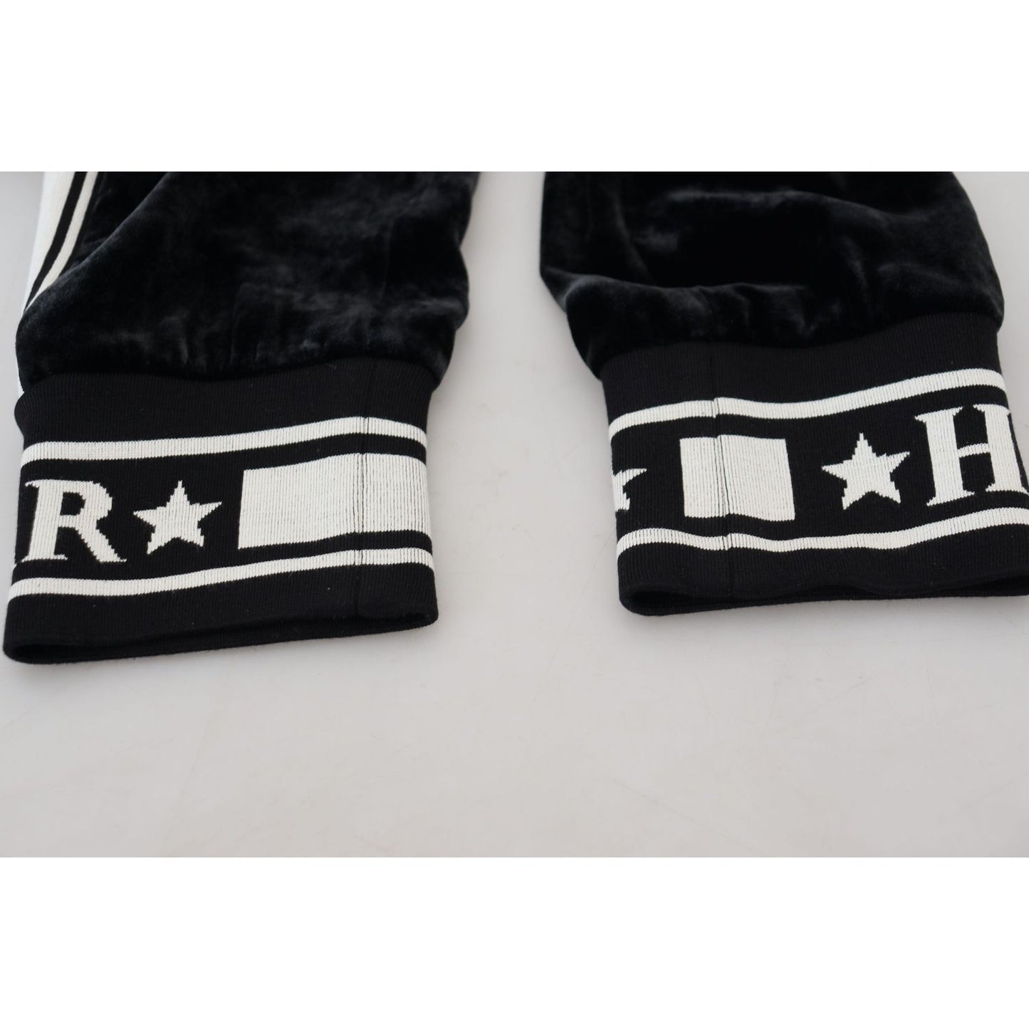 Dolce & Gabbana Black DG Logo Velvet Trouser Pants Dolce & Gabbana