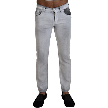 Dolce & Gabbana Gray Washed Skinny Men Denim Jeans Dolce & Gabbana