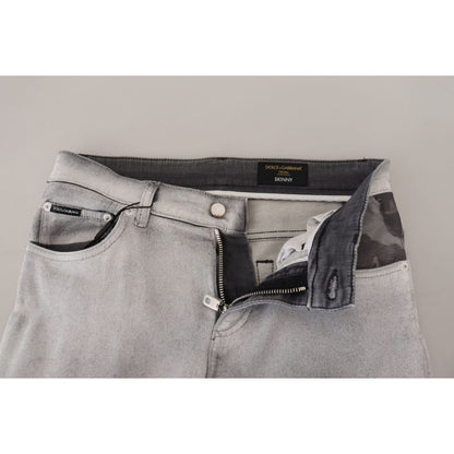 Dolce & Gabbana Gray Washed Skinny Men Denim Jeans Dolce & Gabbana