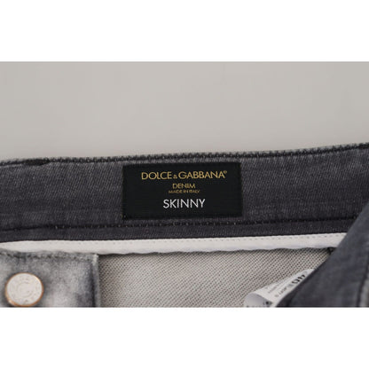 Dolce & Gabbana Gray Washed Skinny Men Denim Jeans Dolce & Gabbana