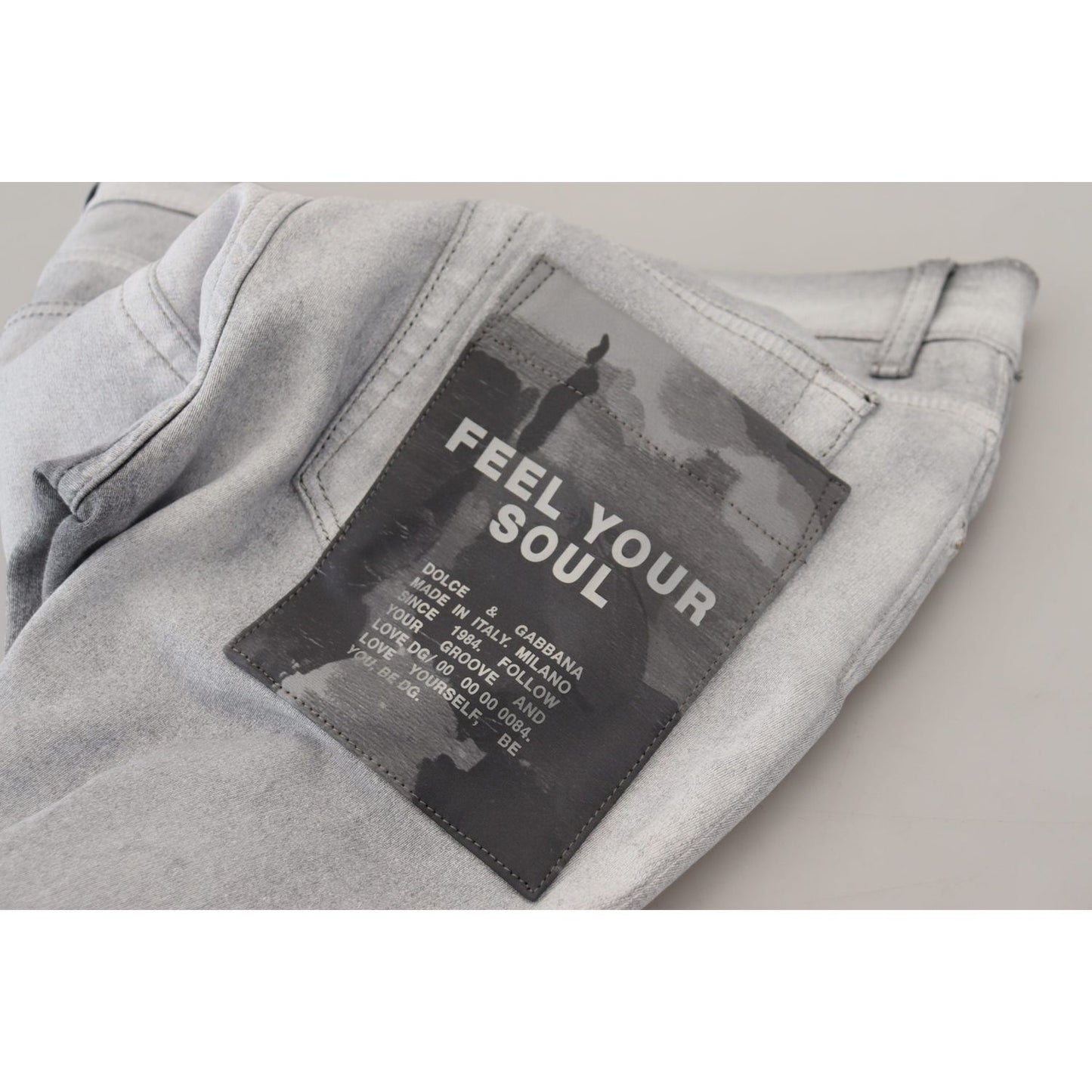 Dolce & Gabbana Gray Washed Skinny Men Denim Jeans Dolce & Gabbana