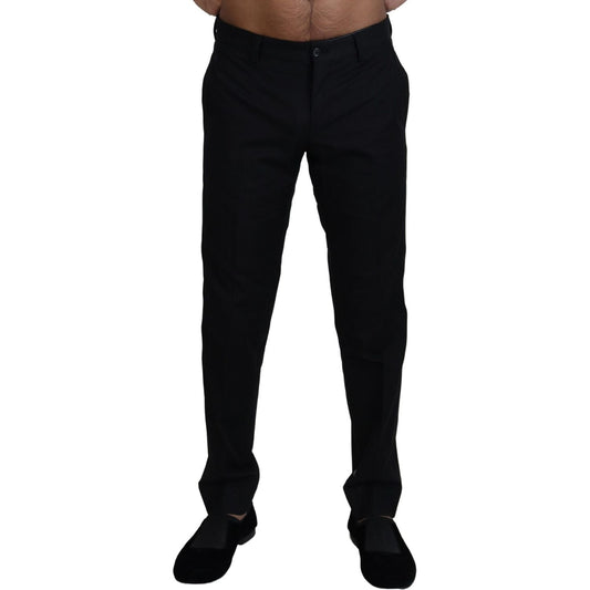 Dolce & Gabbana Black Chino Formal Cotton Pants Dolce & Gabbana