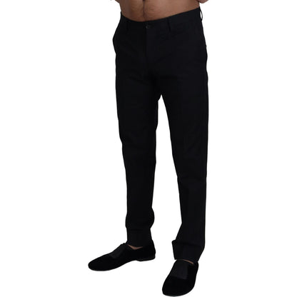 Dolce & Gabbana Black Chino Formal Cotton Pants Dolce & Gabbana