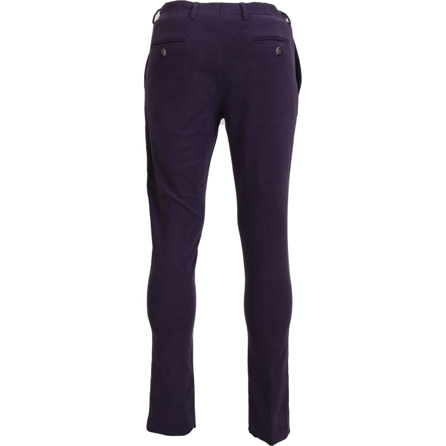 BENCIVENGA Purple Pure Cotton Tapered Mens Pants BENCIVENGA