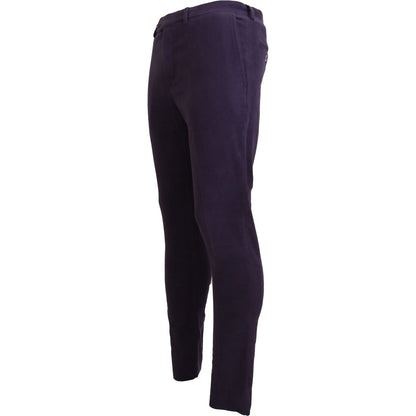 BENCIVENGA Purple Pure Cotton Tapered Mens Pants BENCIVENGA