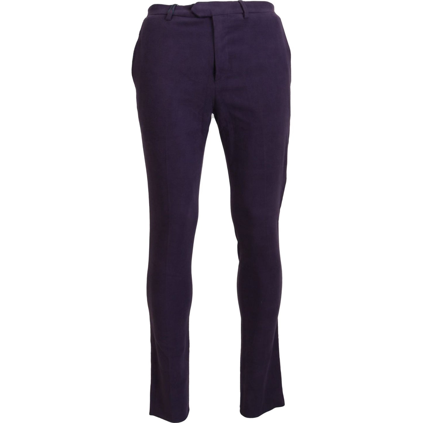 BENCIVENGA Purple Pure Cotton Tapered Mens Pants BENCIVENGA