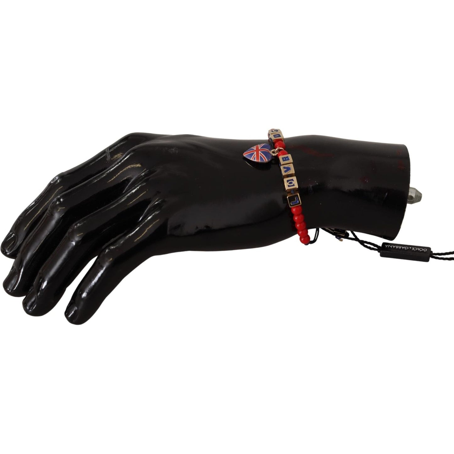 Dolce & Gabbana Red Blue Beaded DG LOVES LONDON Flag Branded Bracelet Dolce & Gabbana