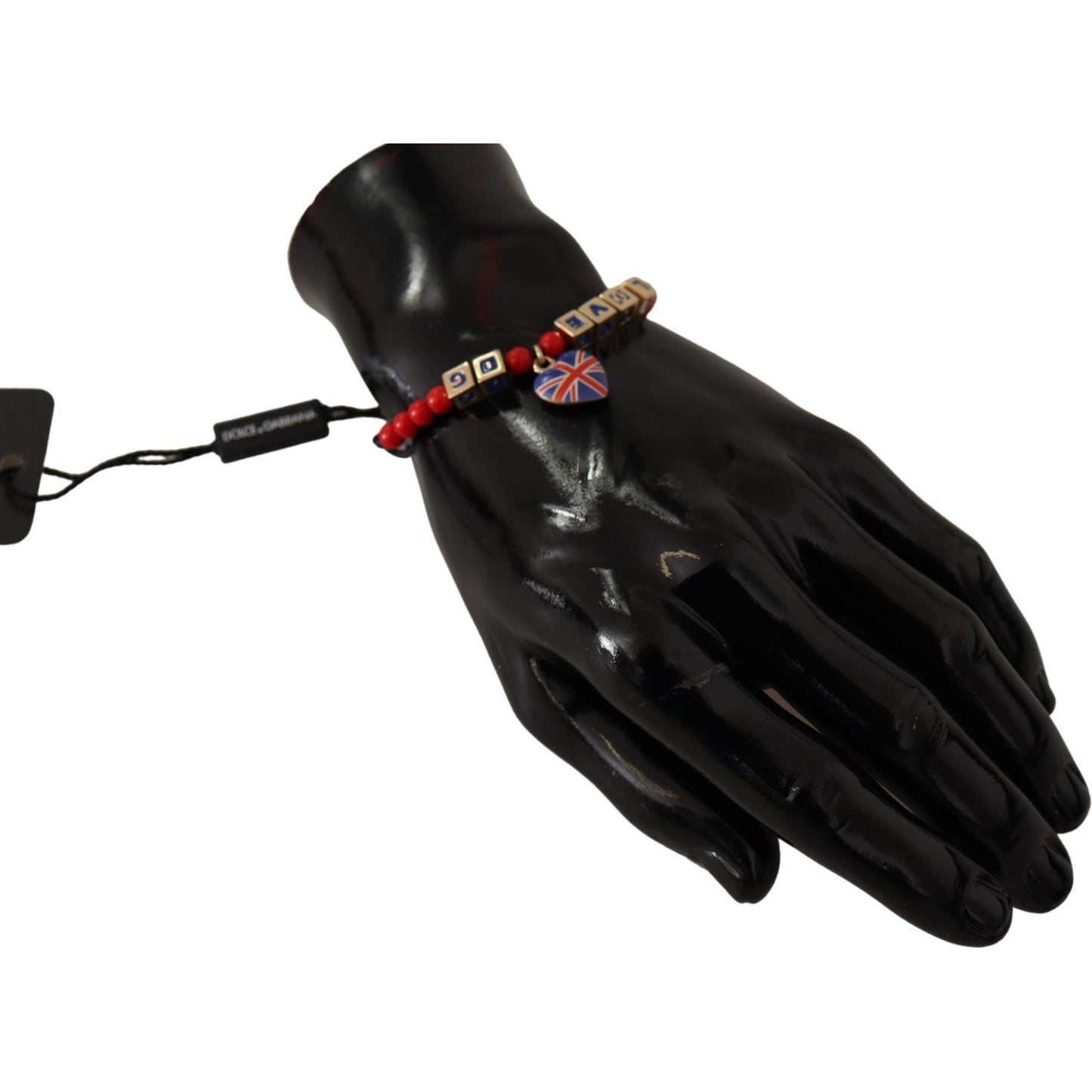 Dolce & Gabbana Red Blue Beaded DG LOVES LONDON Flag Branded Bracelet Dolce & Gabbana