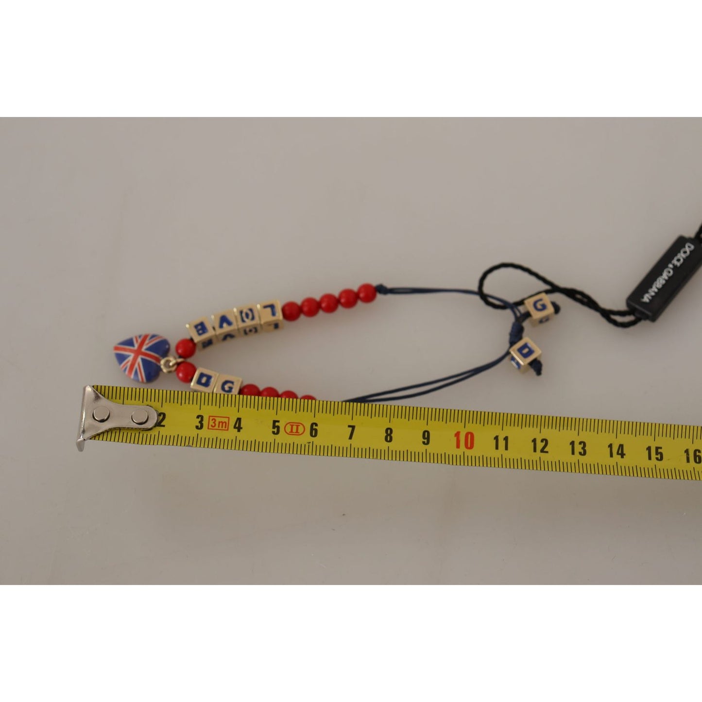 Dolce & Gabbana Red Blue Beaded DG LOVES LONDON Flag Branded Bracelet Dolce & Gabbana