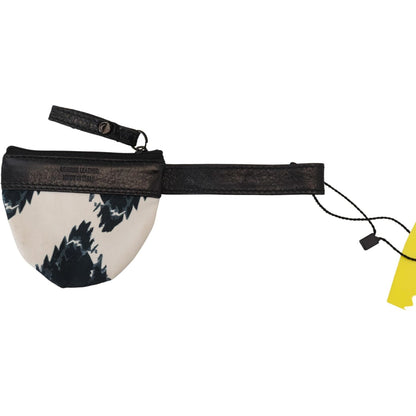 Costume National White Genuine Leather Coin Purse Strap Wallet Costume National