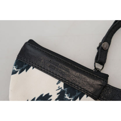 Costume National White Genuine Leather Coin Purse Strap Wallet Costume National