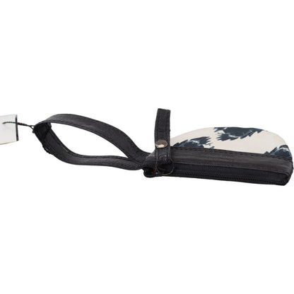 Costume National White Genuine Leather Coin Purse Strap Wallet Costume National