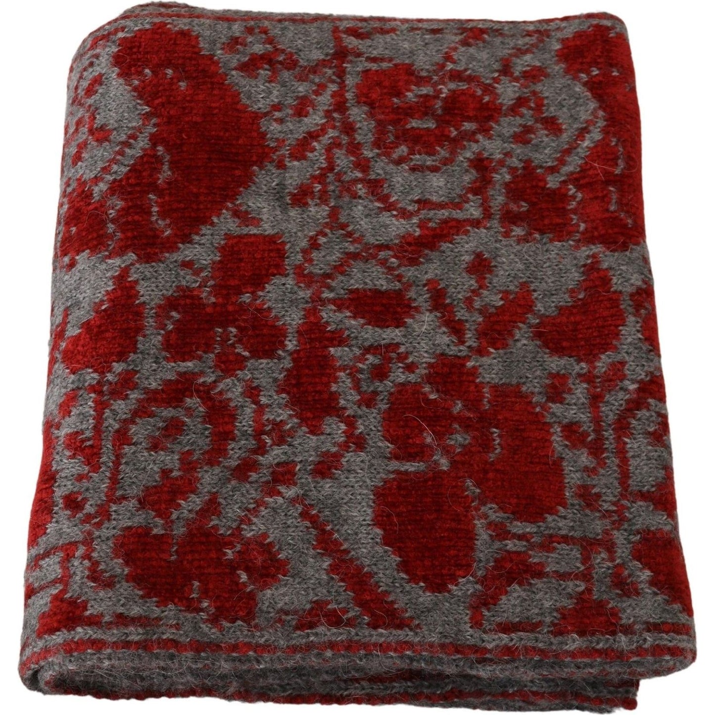 GF Ferre Red Grey Knitted Wrap Warmer Womens Shawl Scarf GF Ferre