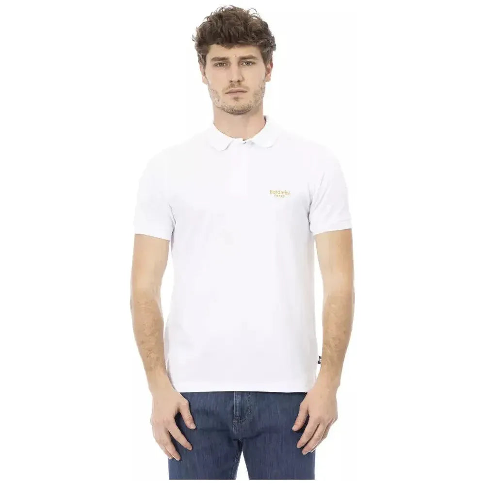 Baldinini Trend White Cotton Men Polo Shirt Baldinini Trend