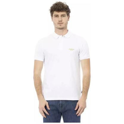 Baldinini Trend White Cotton Men Polo Shirt Baldinini Trend