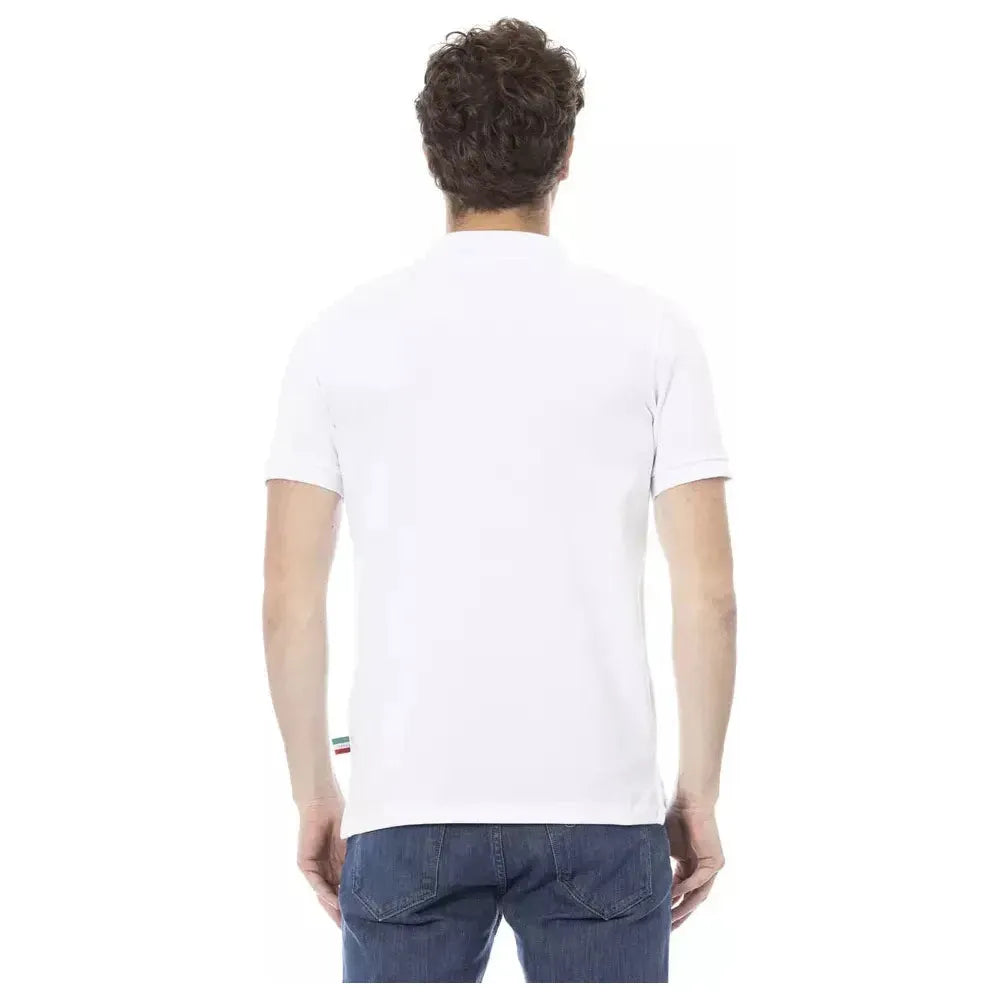 Baldinini Trend White Cotton Men Polo Shirt Baldinini Trend