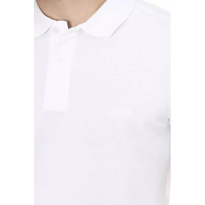 Baldinini Trend White Cotton Men Polo Shirt Baldinini Trend