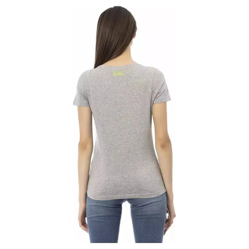 Trussardi Action Gray Cotton Women T-Shirt