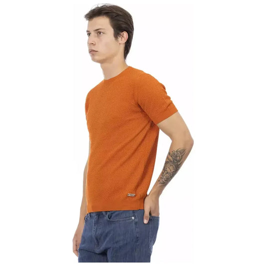 Baldinini Trend Orange Cotton Men Sweater Baldinini Trend