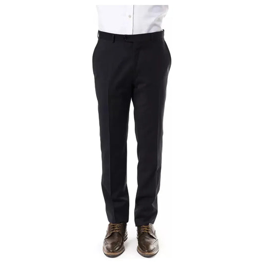 Uominitaliani Elegant Gray Woolen Suit Pants for Gentlemen Uominitaliani