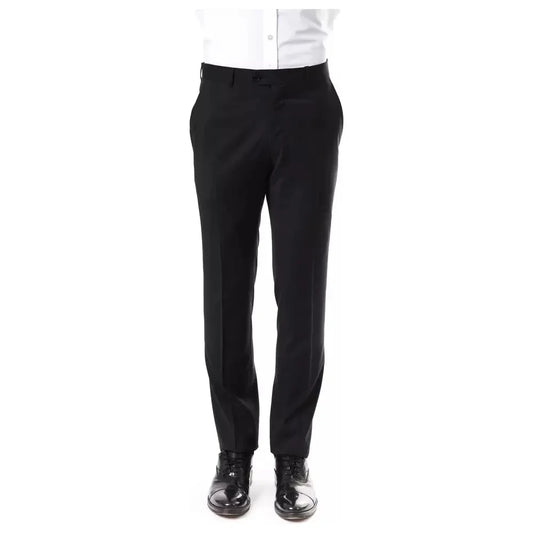 Uominitaliani Elegant Gray Woolen Suit Pants Uominitaliani