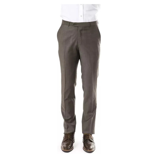 Uominitaliani Gray Wool Mens Suit Pant Uominitaliani
