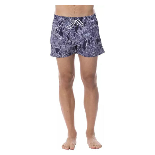 Roberto Cavalli Sport Blue Polyester Men's Swimwear