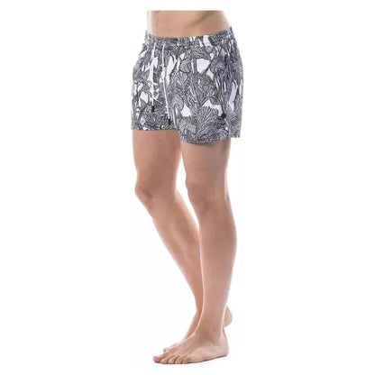 Roberto Cavalli Sport Black Polyester Men Swimwear