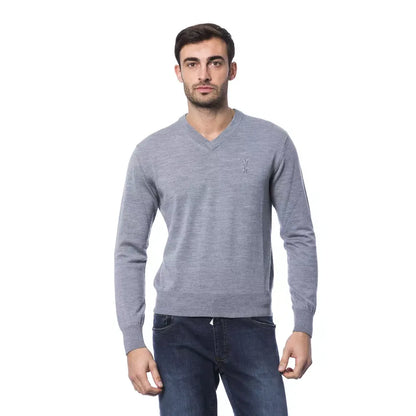 Billionaire Italian Couture Gray Merino Wool Men Sweater Billionaire Italian Couture
