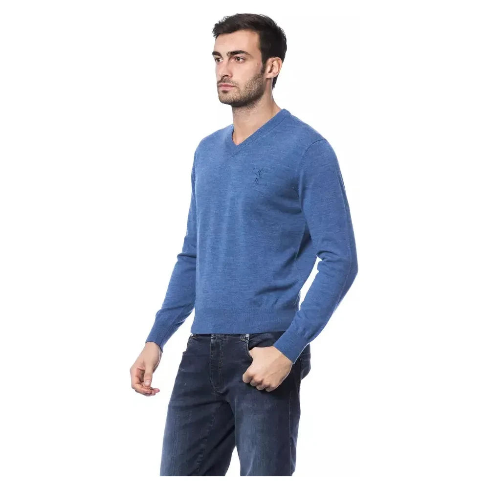 Billionaire Italian Couture Blue Merino Wool Sweater Billionaire Italian Couture
